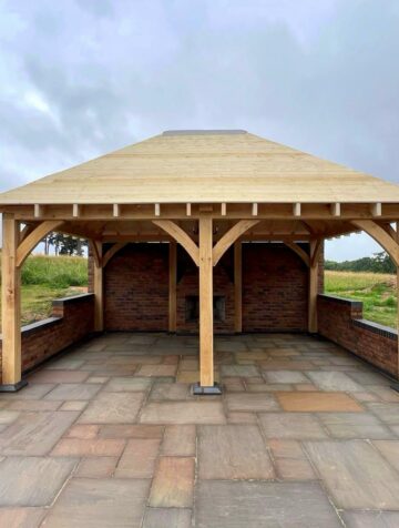 Oak Gazebo with Barbecue (BBQ)"