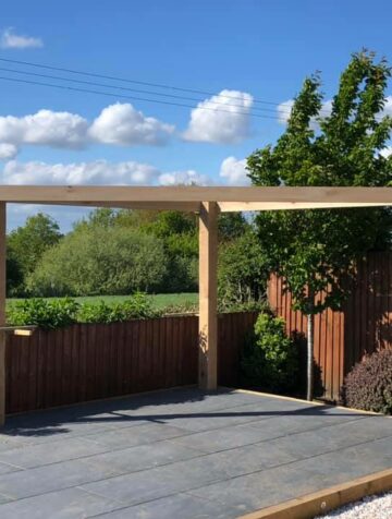 Oak Pergola Garden Construction"