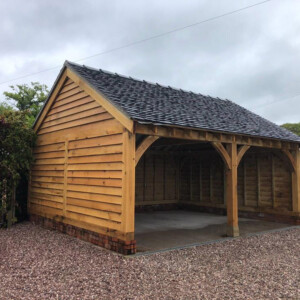 Oak Garage Open Garage
