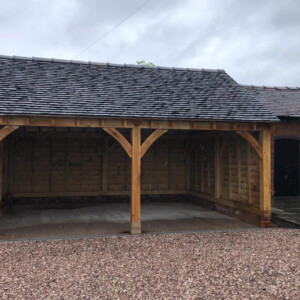 Oak Garage Two Bay for Two Cars