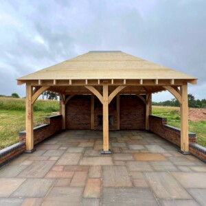 Oak Gazebo with Barbecue (BBQ)